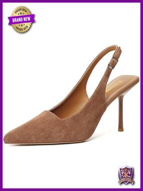 Closed Toe Pointy High Heels Slingback Pumps Wedding Bride Prom Party Shoes